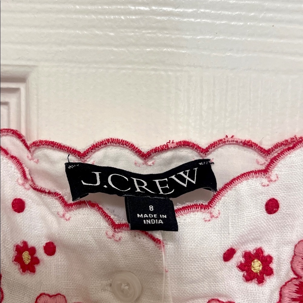 NWT J.Crew Embroidered Tank Top in Linen - Picture 6 of 10